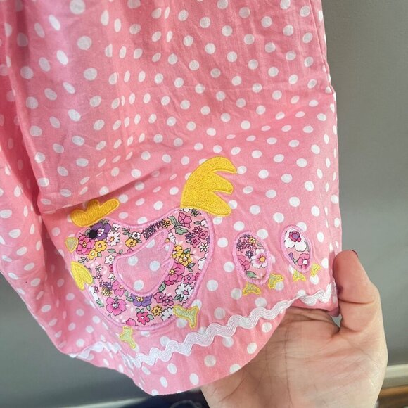 Lil Cactus Pink and White‎ Polka Dot Hen and Chick Dress- Size 4T - Picture 2 of 6